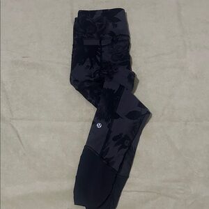 Lululemon athletica Black Floral Leggings